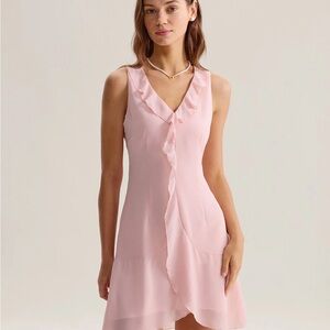 RIHOAS Pink Ruffle Mini Dress